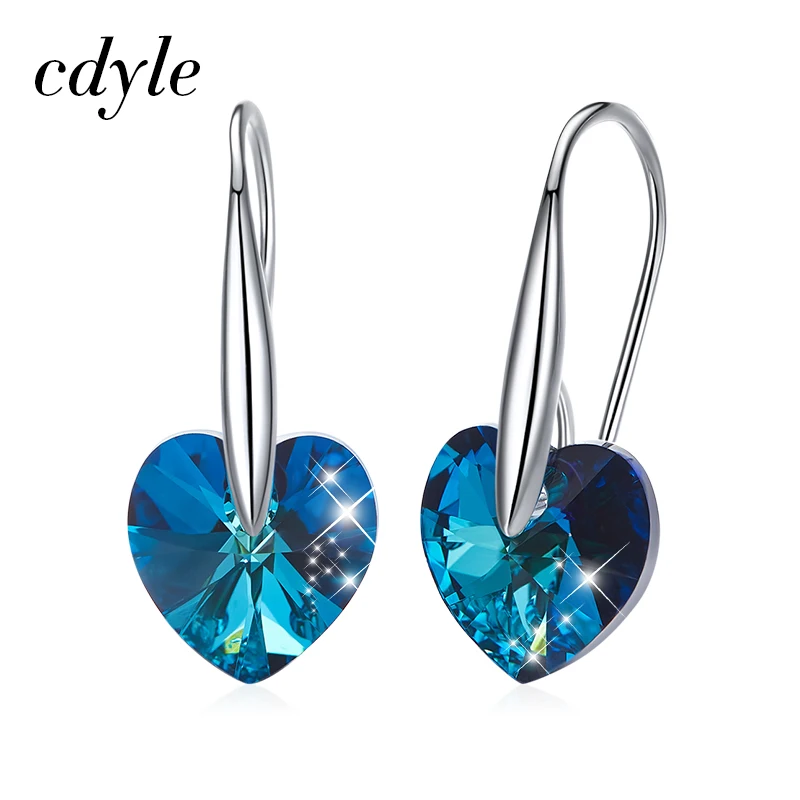 

Cdyle 925 Sterling Silver Earrings Embellished with crystal Diy Jewelry Earrings Women Fine Wedding Earrings