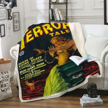 

Horror Movies Throw Blanket Poster Adult Wearable Plush Kids Soft Office Quilts 2019 Brand Fashion Travel Picnic 3D Printed