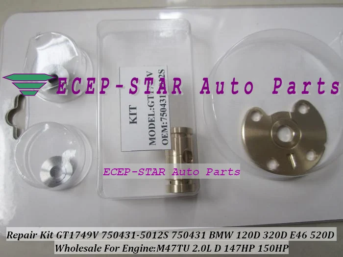 Turbo Repair Kit rebuild Turbocharger Of GT1749V 750431-5012S 750431 For BMW 120D;320D E46;520D 2001- EngineM47TU 2.0L 150HP