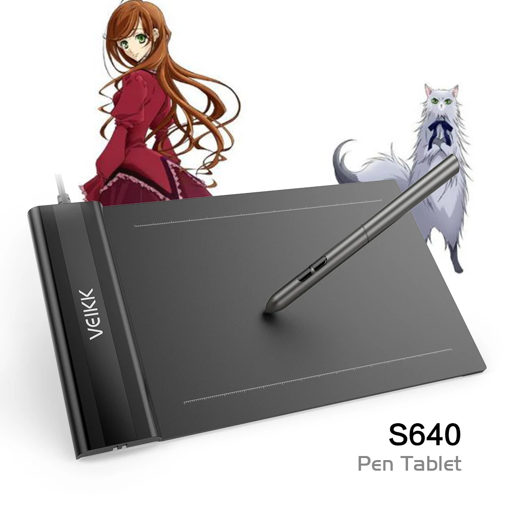  Veekk S640 tabletas de dibujo gráfico 6X4 pulgadas tableta Digital ordenador periféricos pluma 8192