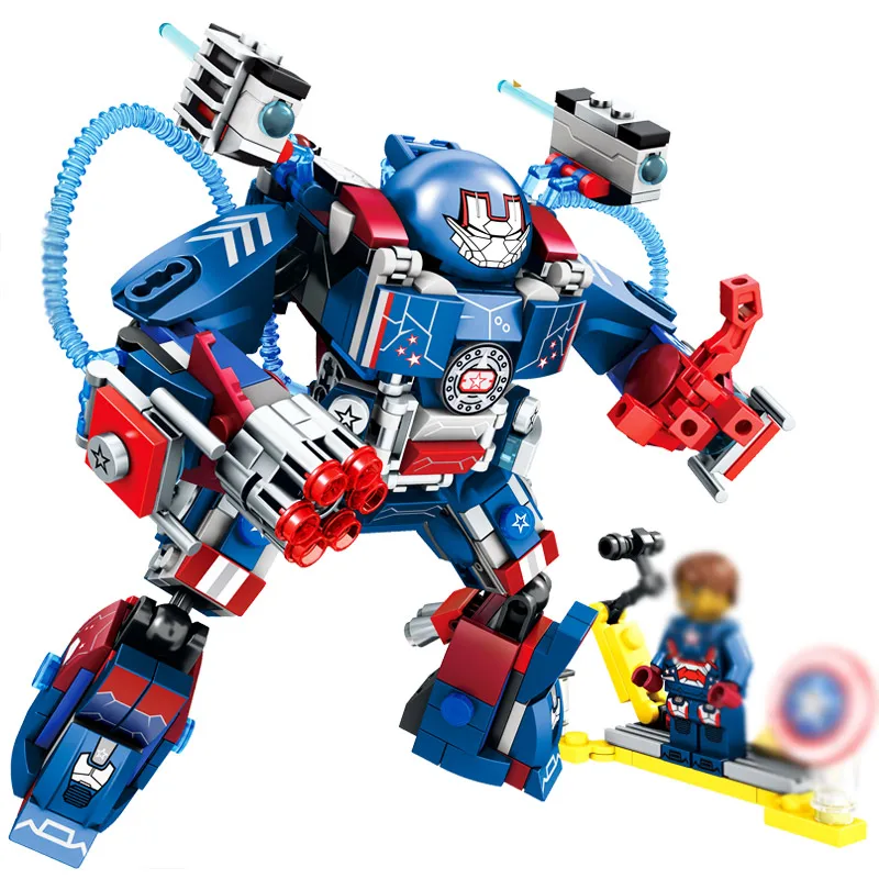 

Armor Iron Man Building Blocks Compatible legoed Avengers Super Hero Trans-formers Blocks Captain America Bricks Children Toys