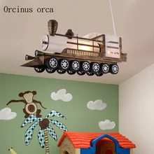 

Cartoon creation train chandelier boy bedroom children's room lamp modern simple personality LED auto pendant lamp