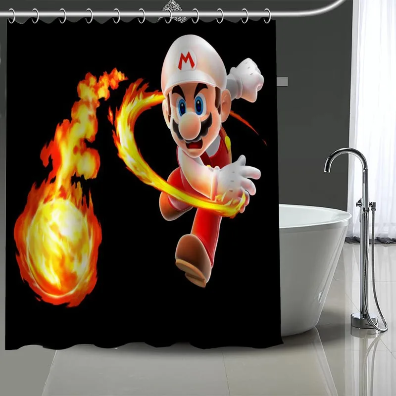На заказ Супер Марио занавеска для душа современная ткань занавеска для ванной s домашний декор занавеска s с крюком больше размеров высокое качество - Цвет: 14
