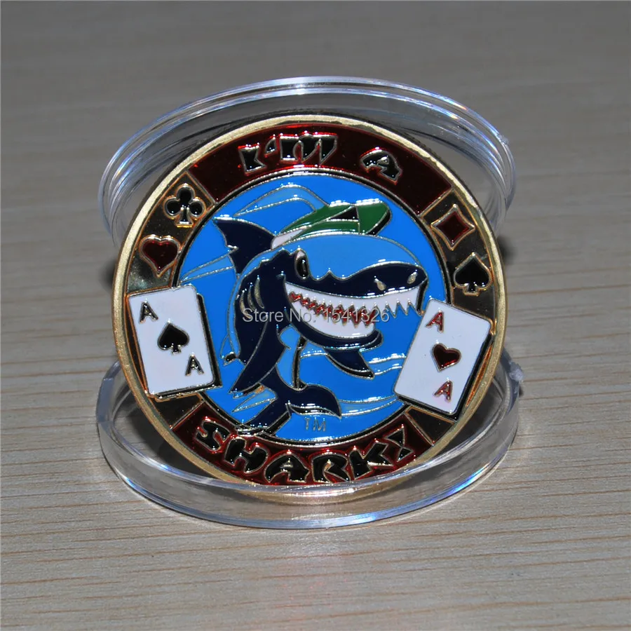 

Free Shipping 50pcs/lot,I'M A SHARK poker Card Guard Protector Cover coin
