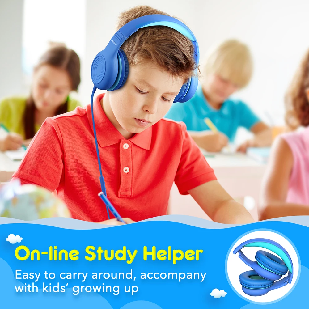 Mpow CH6 Wired Kids Headphones Foldable Adjustable Wired Headphone With 3 5mm Audio Jack And Microphone For Children For iPod