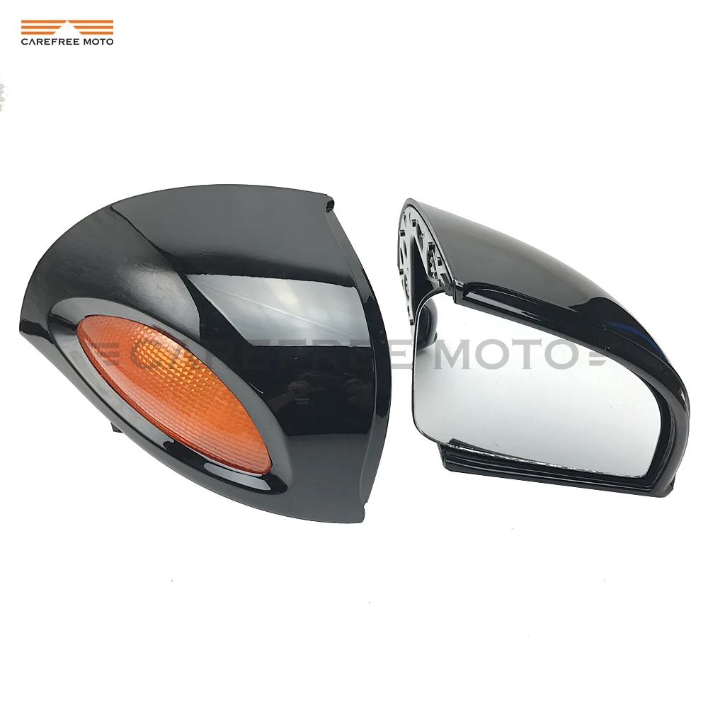 

Black Motorcycle Rear View Mirrors Turn Signals Lights Cover Case for BMW R1100 RT R1100 RTP R1150 RT