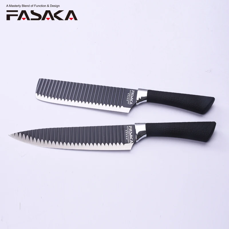 FASAKA Топ Класс Нержавеющая сталь 2 шт. Кухня ножей Ножи комплект с 8''Chef 7