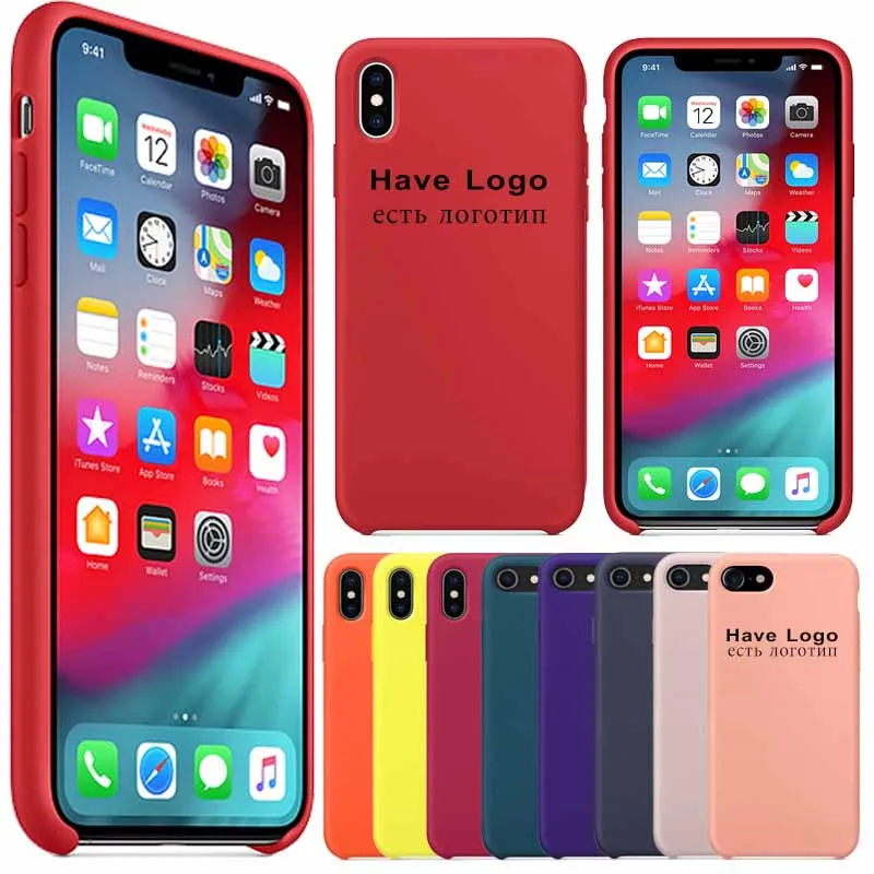 Have LOGO Original Silicone Case For iPhone 6 6s Plus 7 8 Plus Cover for iPhone XS MAX XR X 8 7 6 6s s Cases Mobile Phone Case