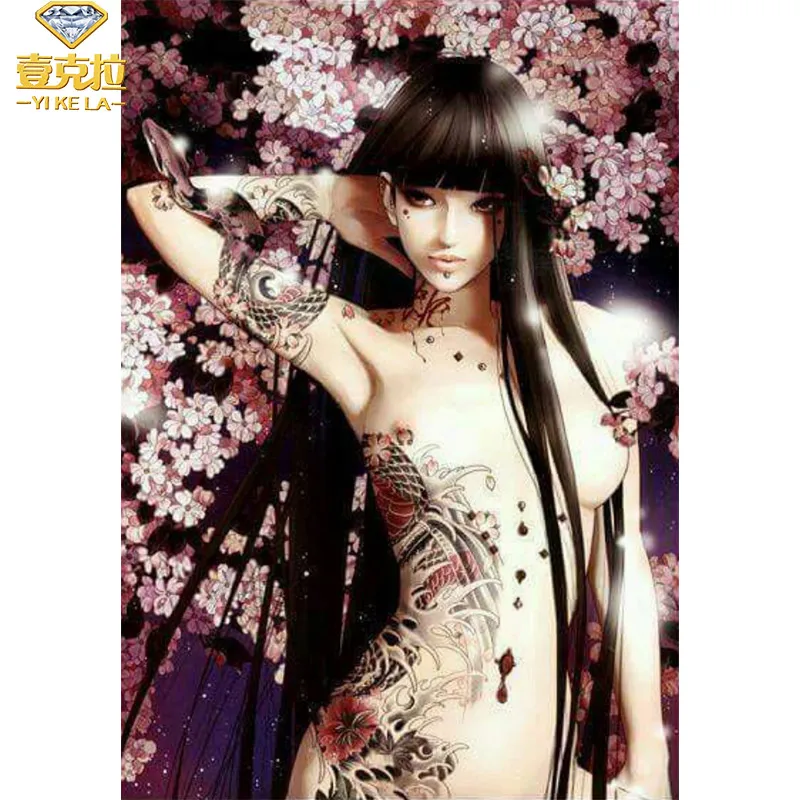 

YIKELA 5D Woman Tattoo Diamond Painting Full Drill Square Diy Accessories Cross Stitch Embroidery Handmade Home Wall Decor Art