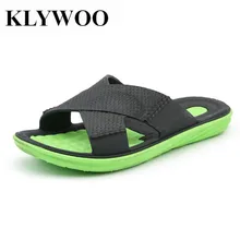 KLYWOO; коллекция года; сезон лето; модные мужские сандалии; шлепанцы; Повседневная обувь; дышащая обувь без шнуровки; сандалии-светильник; мужские шлепанцы; Вьетнамки; Цвет Зеленый