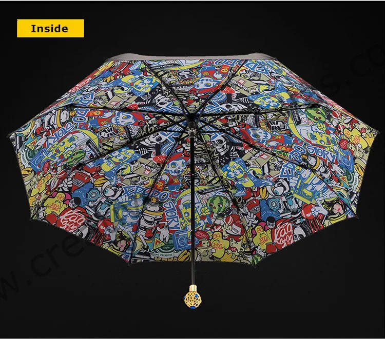 106cm 2 men fiberglass windproof 5 times black coating anti-UV Sapphire&ruby exquisite ball parasol pocket mini folding umbrella