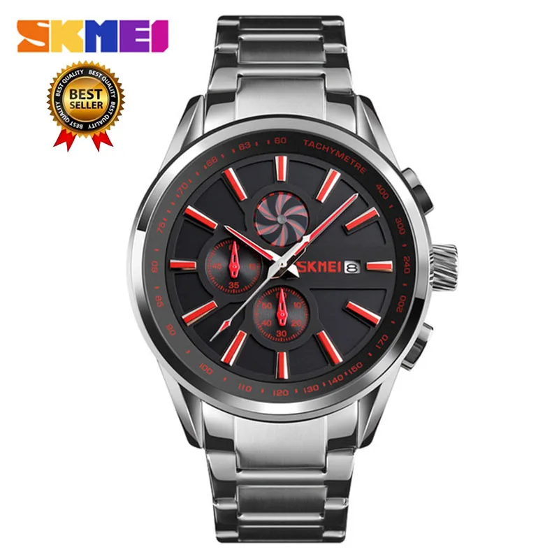 Лидер продаж Skmei для мужчин часы Элитный бренд модные часы для мужчин дисплей кварцевые наручные часы водостойкие часы relogio masculino 9175 - Цвет: red