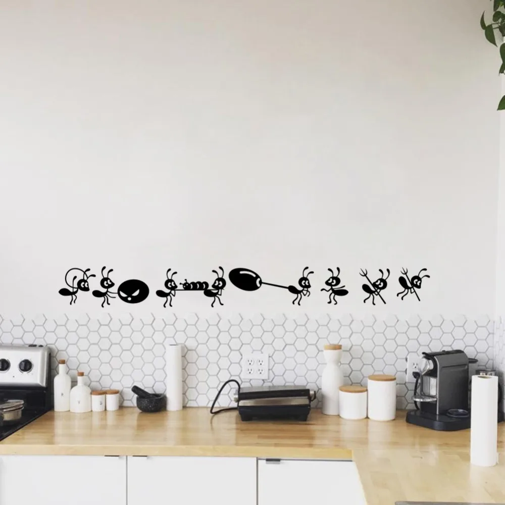 

Cut Ant House Moving Vinyl Art Wall Stickers for Windows Cartoon Home Decoration Skirting Line Decals