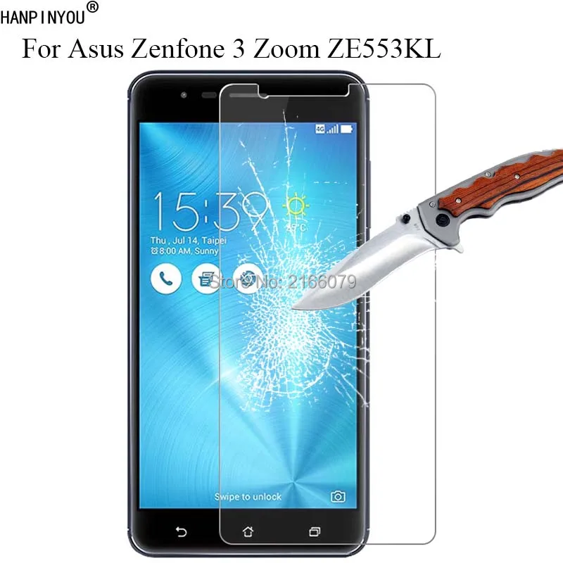 Закаленное стекло 9H 2.5D для Asus Zenfone 3 Zoom ZE553KL защитная пленка 5 дюйма + инструменты
