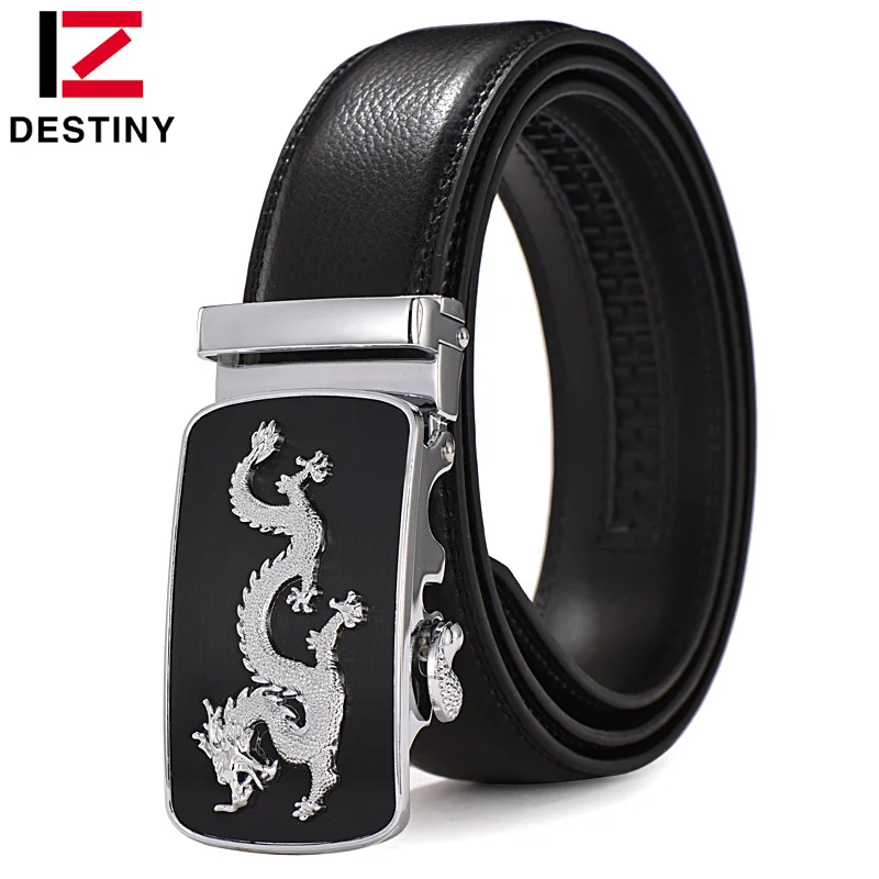 

DESTINY Newest Dragon Belt Men Luxury Famous Brand Waist Strap Male High Quality Genuine Leather Belts For Men Automatic Buckle