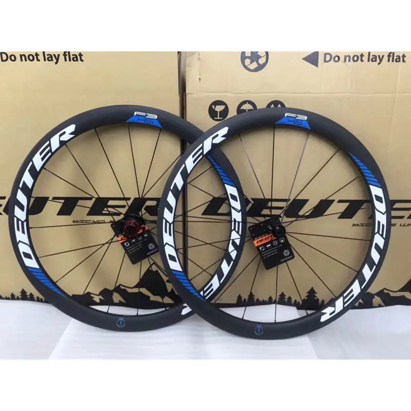 Best F3 2018 New road bicycle light carbon wheelset 700C 50mm Tubular Clincher road bike wheels 4 bearings 11 speeds matte UD finish 4