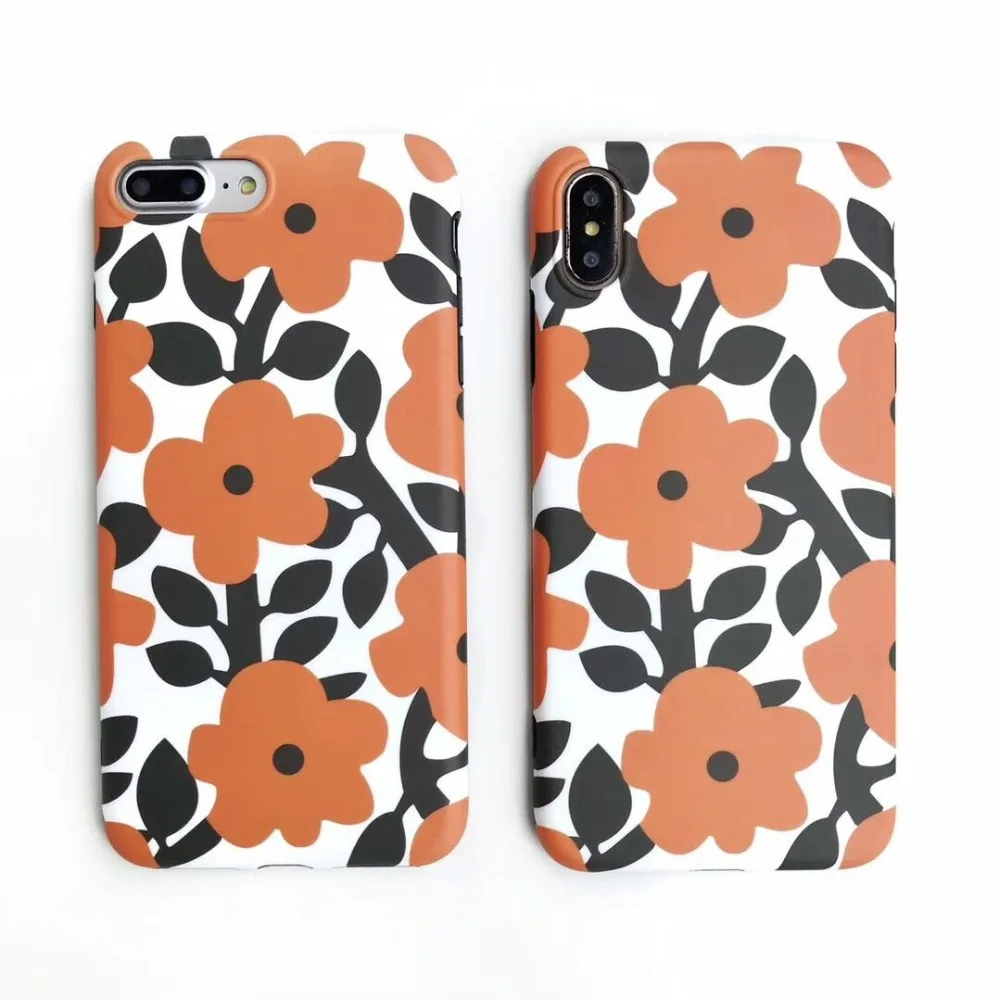 

PEIPENG Simple Retro Art flowers soft shell For iPhone 7 7Plus 6 6S 6Plus 8 8Plus X XR XS Max TPU Anti-fall Phone case