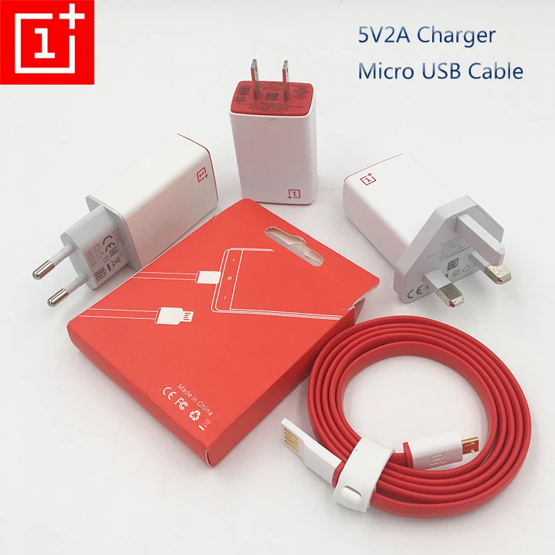 

Original One Plus EU US UK Plug 5V2A Wall Travel Quick Charger USB Micro Cable For Oneplus 1 X Letv LG Lenovo Redmi Meizu Phones