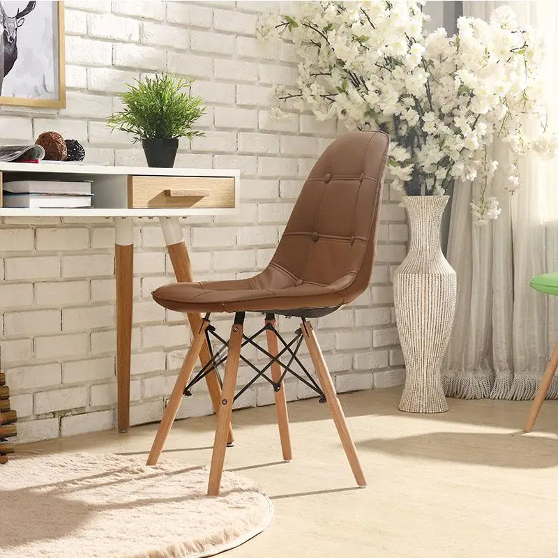 Современный минималистичный обеденный стул, домашний ресторанный стул, компьютерный стул из твердой древесины, скандинавский стул для гостиной - Цвет: Style 14