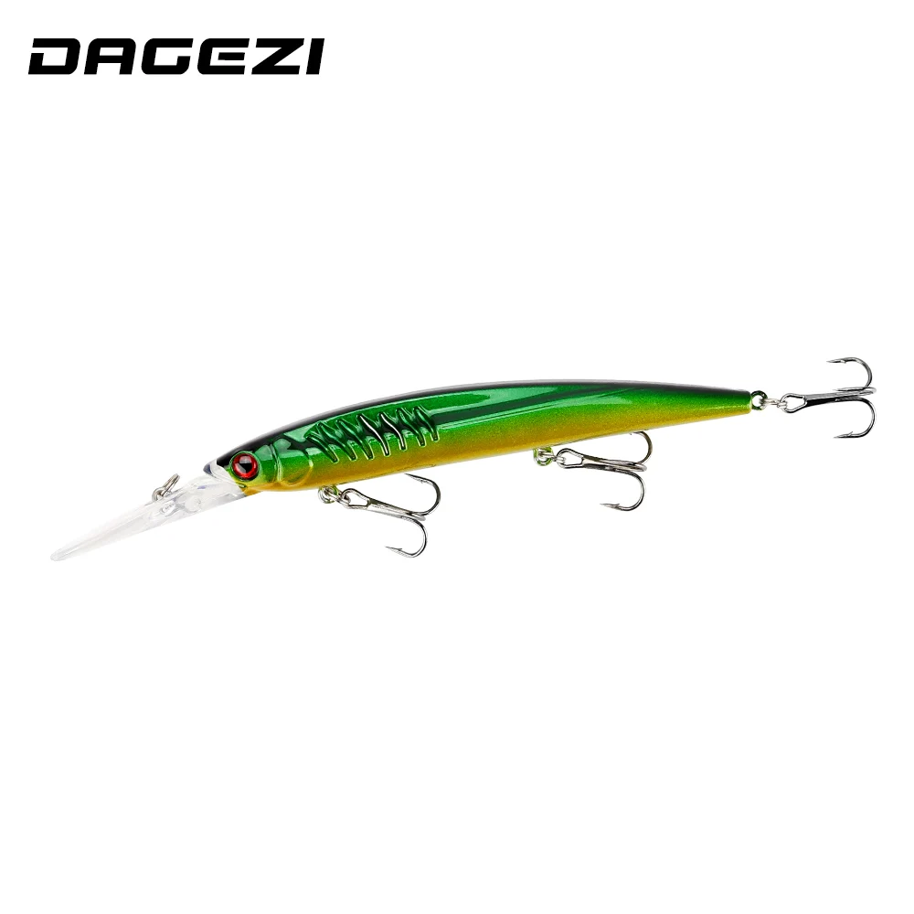 

DAGEZI Hard Bait 14.7CM/12G Minnow Fishing Lure 1pcs 1.6-3.2M Diving depth Artificial Bait For Bass Fishing Wobbler pesca