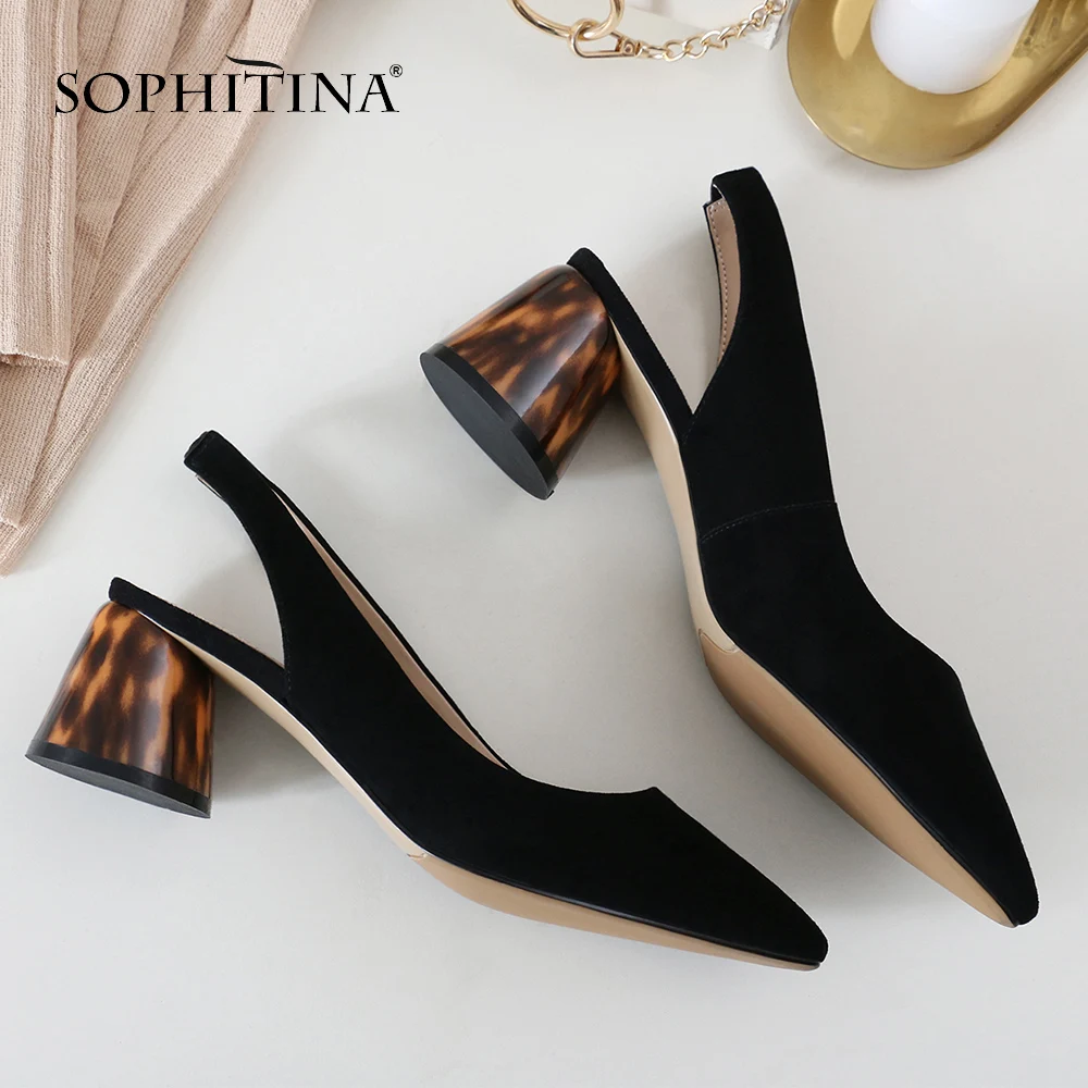 SOPHITINA/удобные женские босоножки из высококачественной коровьей кожи; уникальная специальная обувь с круглым каблуком; Лидер продаж; модные босоножки; MO172