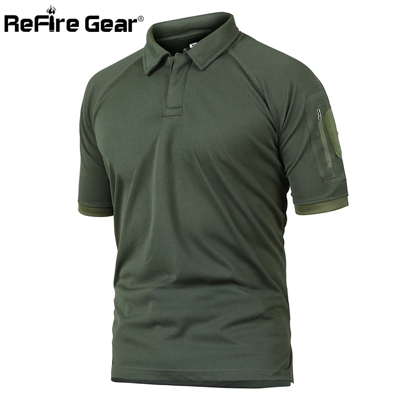 Refire gear мужская Военная Рубашка поло дышащая армейская тактическая мужская темно-синяя быстросохнущая рубашка поло с коротким рукавом S-5XL