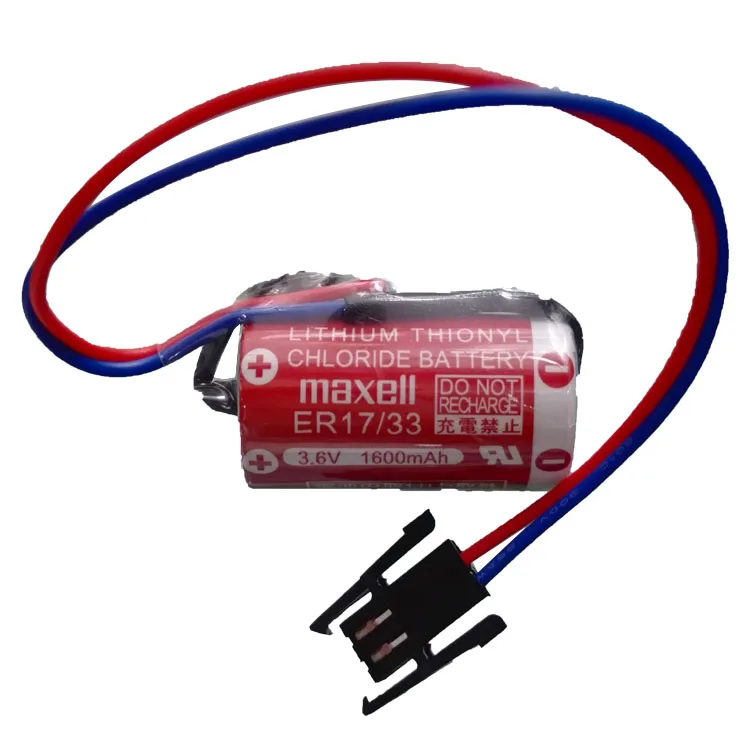 2pcs/lot NEW Maxell ER17/33 ER 17/33 3.6V 1600mah PLC industrial control lithium battery with plug 2pcs/lot NEW Maxell ER17/33 ER 17/33 3.6V 1600mah PLC industrial control lithium battery with plug