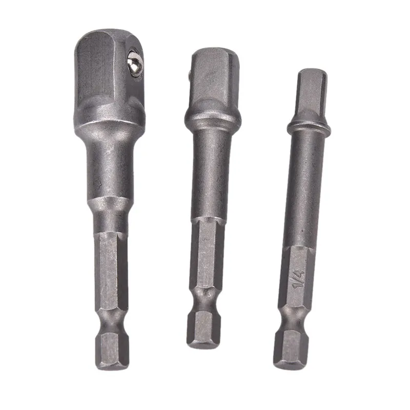 Socket Wrench Adapter Extension Bar Bit Drill BIts Set Hex Shank 1/4" 3