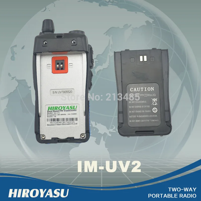 HIROYASU голубой цвет IM-UV2 136-174 МГц & UHF400-480MHz Dual Band 5 Вт/3 Вт 128CH FM 65-108 МГц Портативный двухстороннее радио FM трансивер Walkie Talkie двухстороннее радио