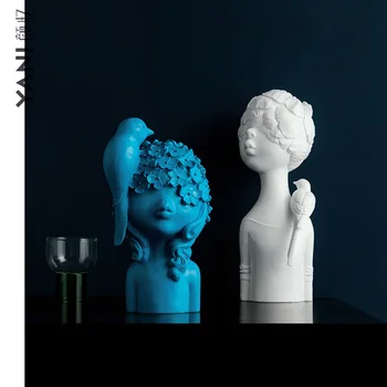 

Creatieve Meisje Sculptuur Nordic Ornamenten Woonkamer Veranda Model Woondecoratie Sieraden Housewarming Gift