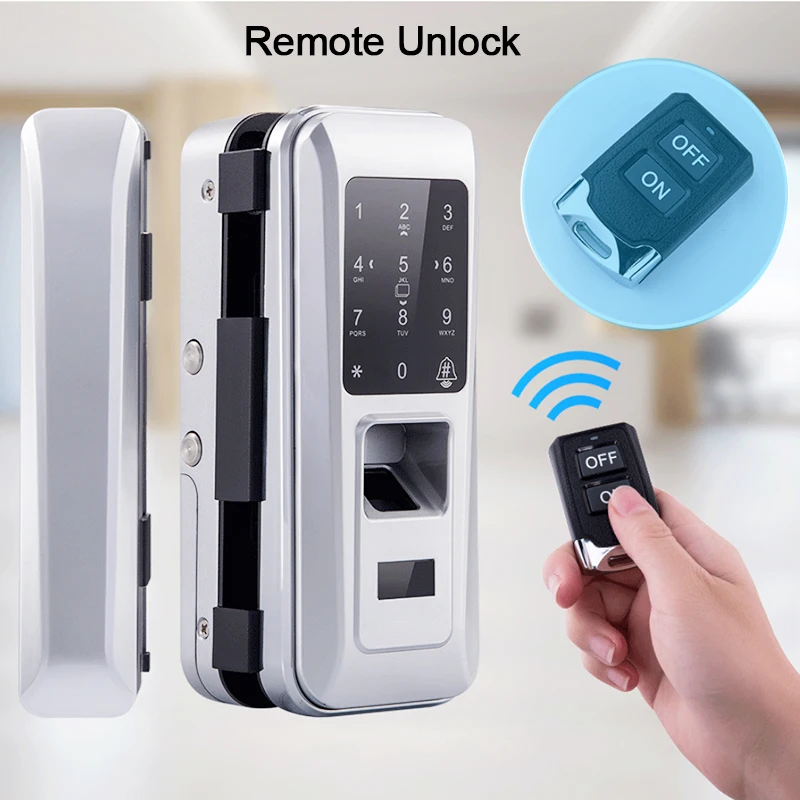 Digital Door Lock Wood Double Glass Doors for Office And Homes Smart Lock Card Keyless With Remote Control Fingerprint Lock