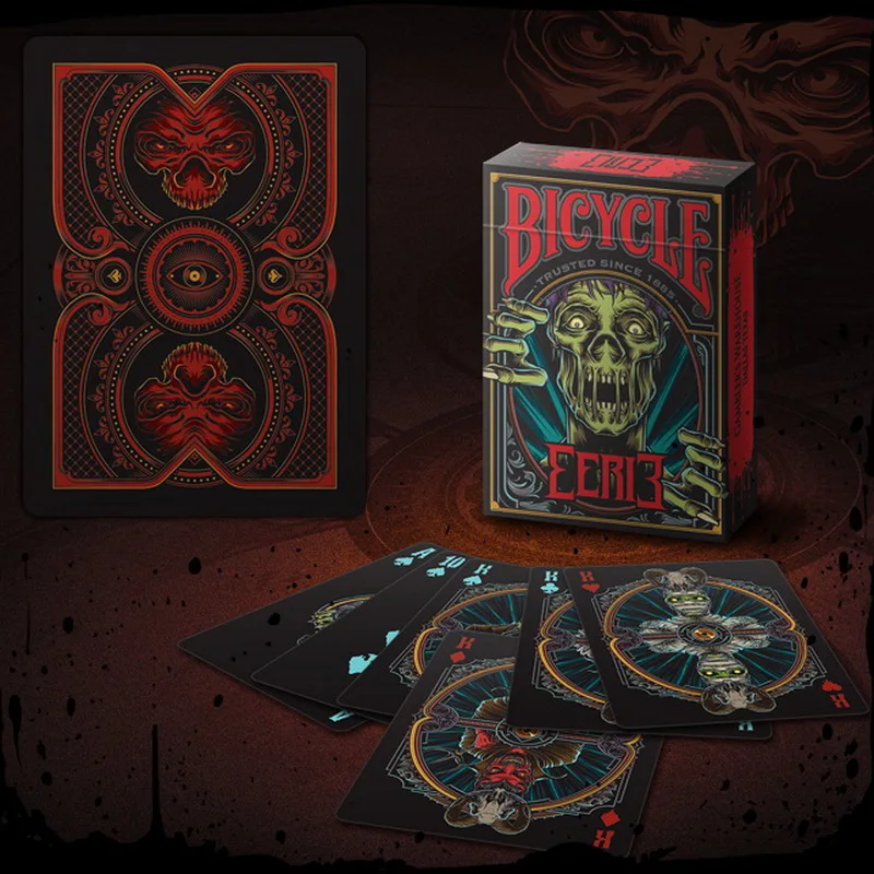 Goedkoop 1 stks Fiets Poker Eerie Dek Rood door Gambler #039;s Magazijn schepen van Murphy #039;s Magic Props Magia Tricls
