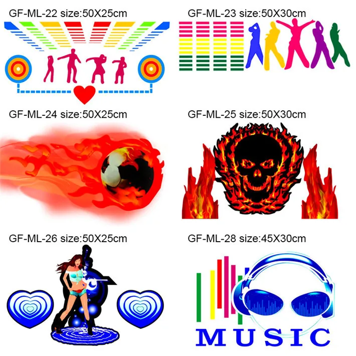 

OKEEN car-styling 3D Flash Car Music Sticker Rhythm equalizer Light New Led EL sheet lamp sound Equalizer Decoration 3D Flash
