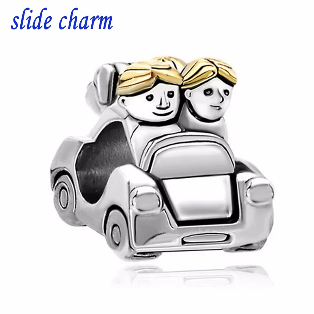 

Slide Charm Free Shipping Mother luxury Car Brand Pet Blond Family Charm Beads Fit Pandora Bracelet Christmas Necklace