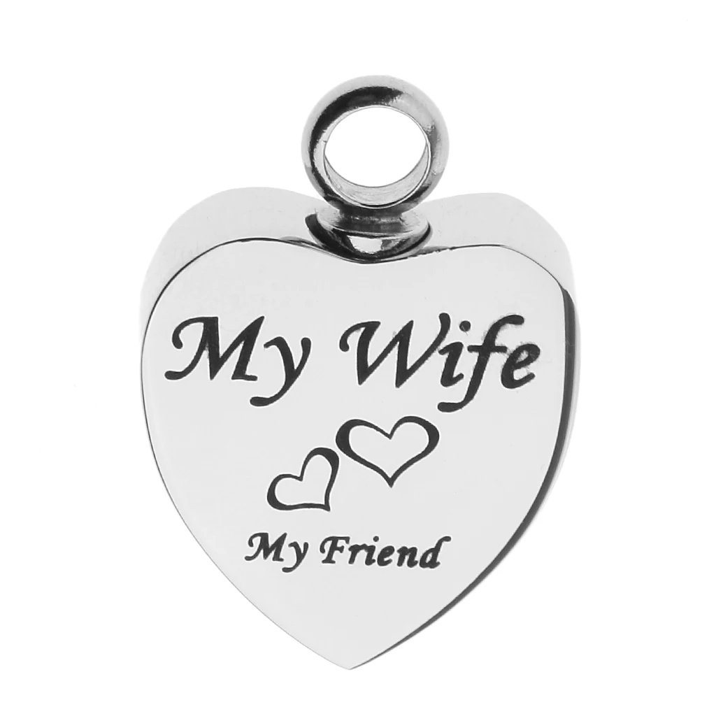 Stainless Steel Cremation My Friend Heart Urn Pendant Keepsake Memorial Charms Jewelry Fit Pendant