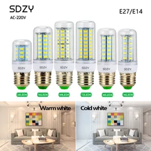 Светодиодный лампы высокой Яркость E27 E14 24 36 48 56 69 72 светодиодный S SMD 5730 дневного света светодиодный кукурузная Лампа 220V с двумя подковообразными нагревающими элементами светодиодный светильник e27 e14