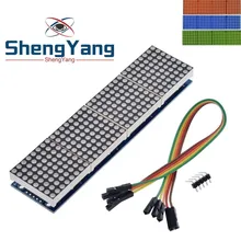 ShengYang-Módulo de matriz MAX7219 Dot, para microcontrolador Arduino, pantalla 4 en 1 con Línea 5P, 1 Uds.