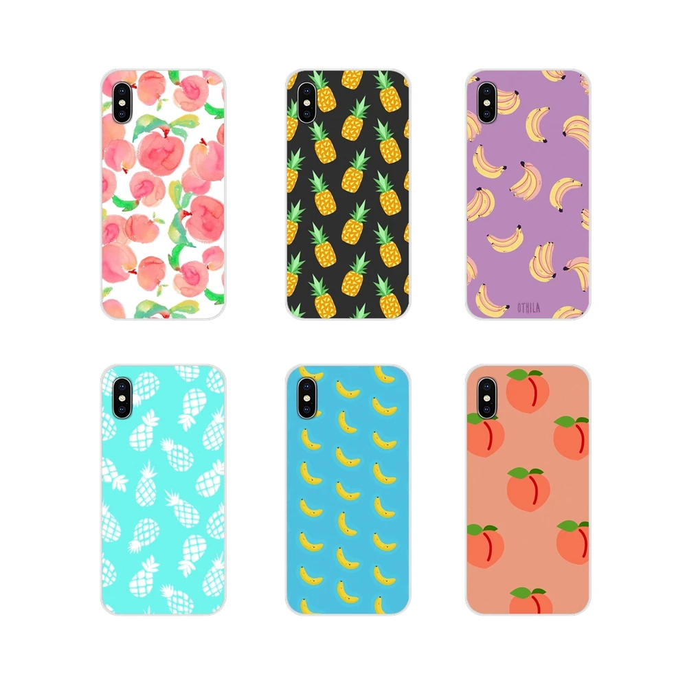 

Silicone Cover For Xiaomi Mi6 A1 5X 6X Redmi Note 5 5A 4X 4A 4 3 Plus Pro pocophone F1 Summer Fruit Banana Pineapple Juicy Peach