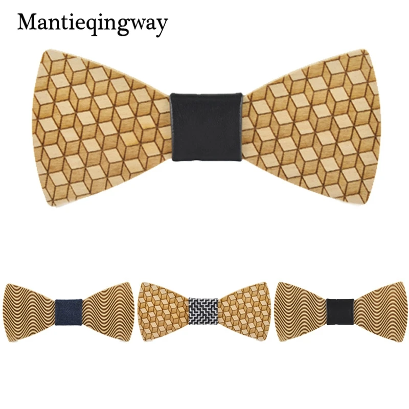 Mantieqingway Высококачественная деревянная клетчатая галстук-бабочка полосатый галстук-бабочка для мужчин модный Свадебный Жених Повседневный Gravata Borboleta of Vestido