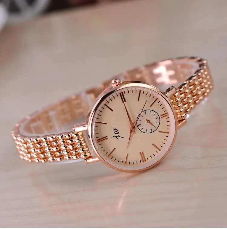 Горячая Распродажа, модные женские часы со стальным браслетом, розовое золото, роскошный маленький циферблат, женские наручные часы, новинка, часы высокого качества - Цвет: Full Gold