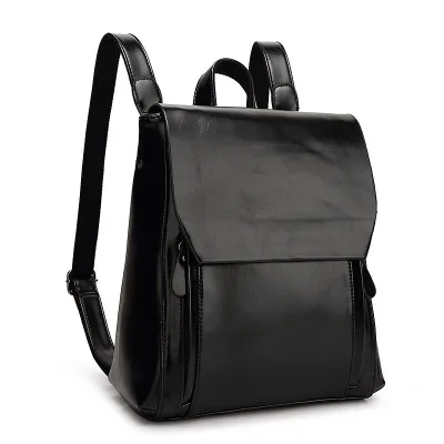 new England Style Woman Backpacks PU Leather Vintage Back Packs Girl Fresh Shoulder Bag Lady Retro