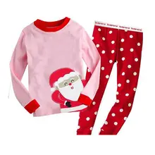 Baby boy girls clothes children clothes Christmas Nightwear Pj’s Sleepwear 2pcs long sleeve shirt+pant Pajamas 1-7Y Xmas Gift