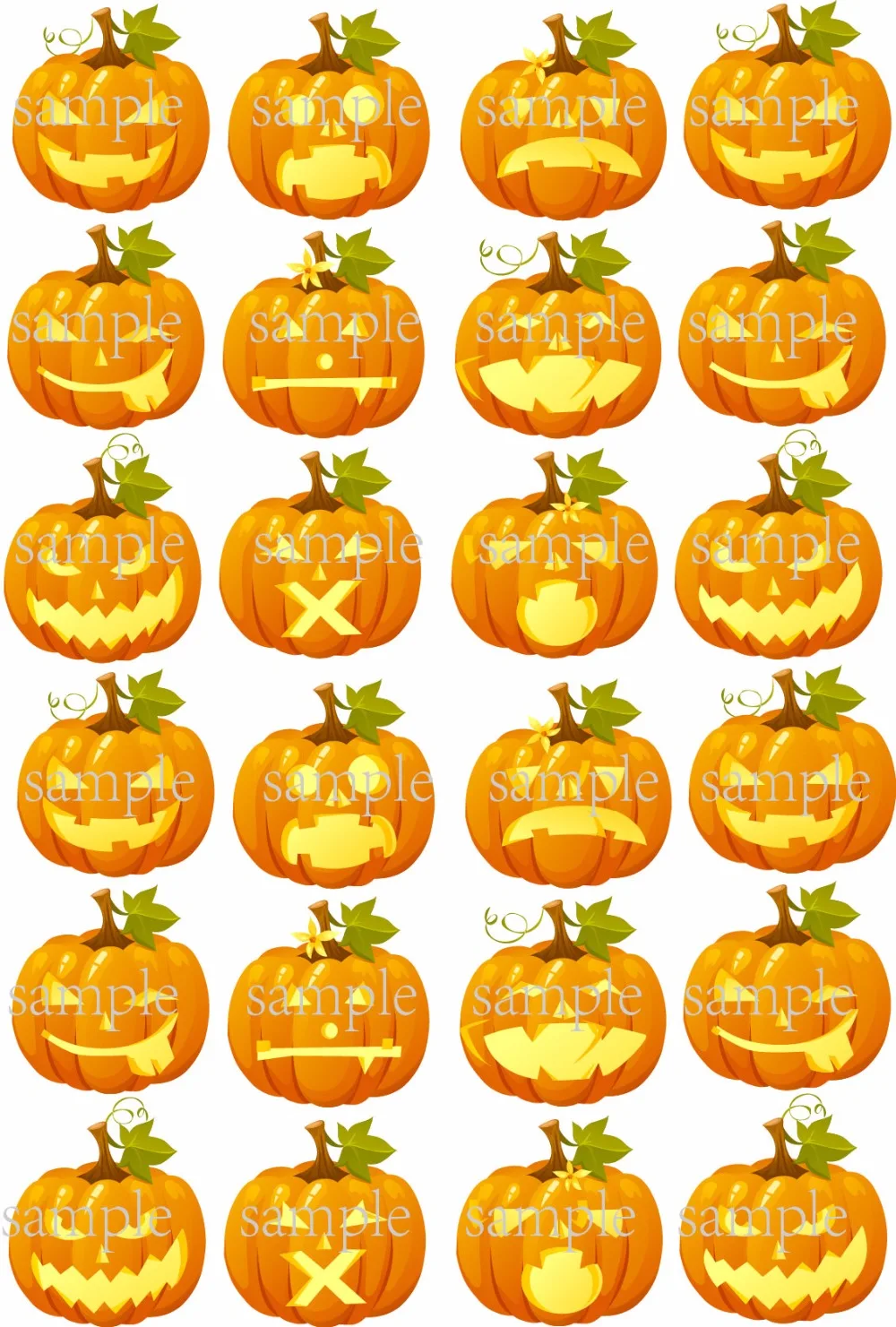 24 pumpkin emojis edible cake topper wafer rice paper cake decoration halloween cupcake topper wedding cake