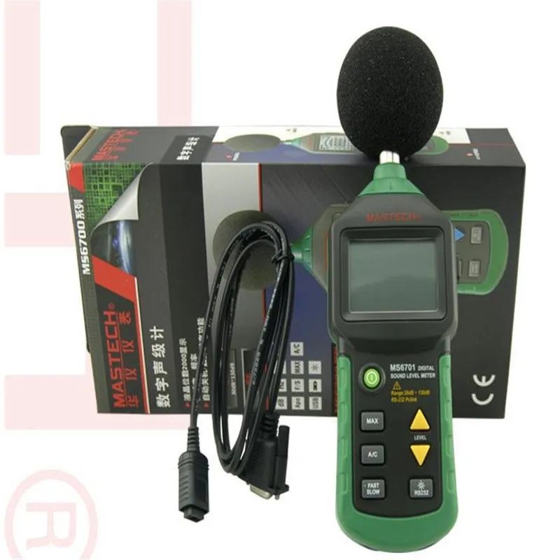 

MASTECH MS6701 Autoranging Digital Sound Level Meter Decibel Tester WITH RS232 INTERFACE and software , 30dB to 130dB