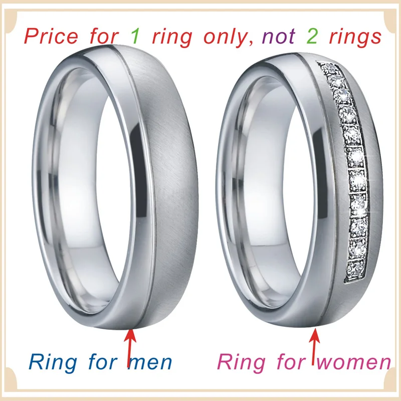Forever Love Men's Ring Silver Color Women's Ring Wedding Band Set Couple Rings Pair anel anillos de plata Bague never fade (6)