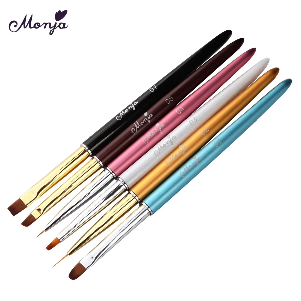 

Monja 7 Styles Nail Art French Lines Liner Image Painting Brush Acrylic UV Gel Extension Builder Drawing Pen Manicure Tool