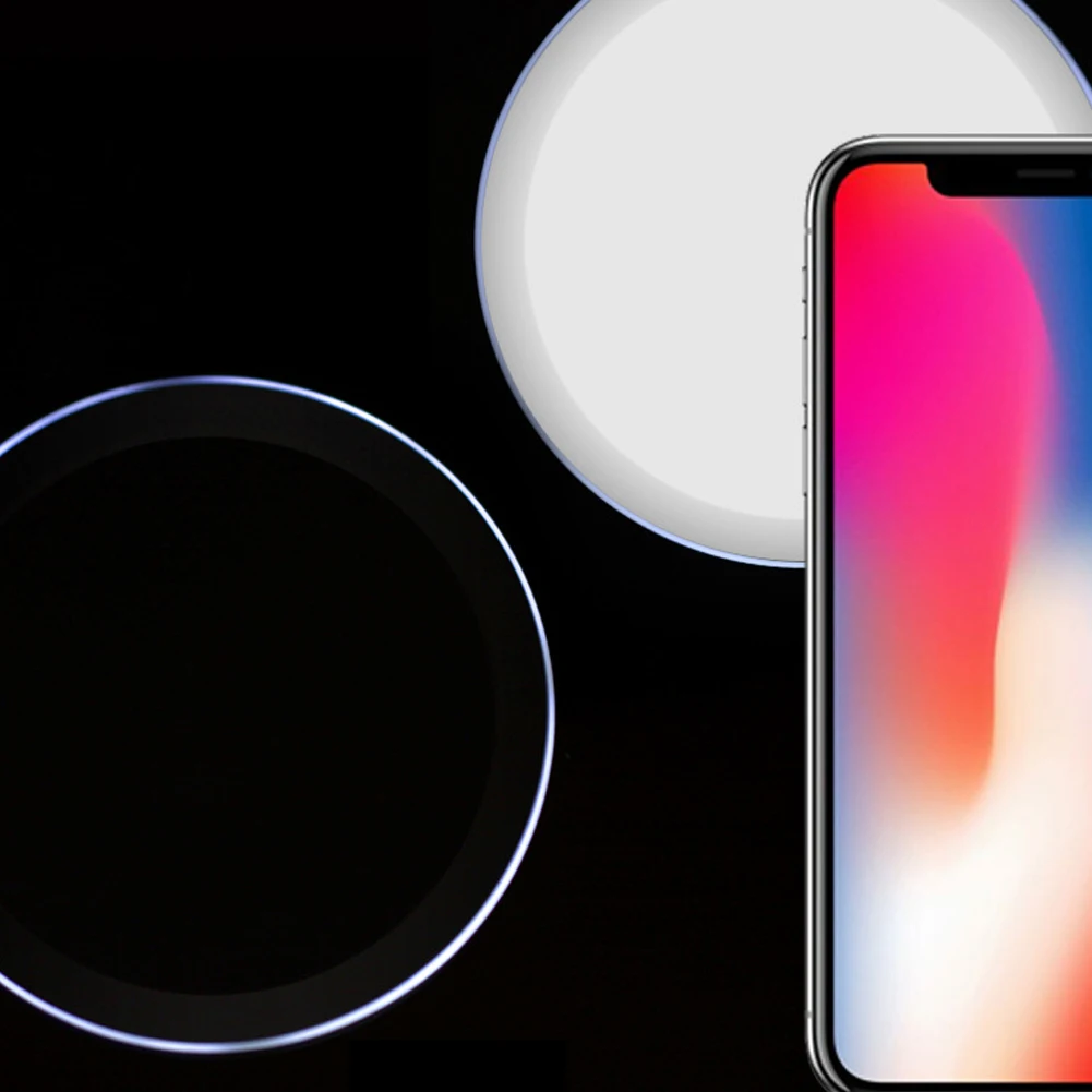 UFO 10 Вт Qi Беспроводное зарядное устройство для iPhone Xs Max 8 настольное зарядное устройство светодиодный Ультра тонкое быстрое зарядное устройство для samsung Galaxy Note 9 S8 S9