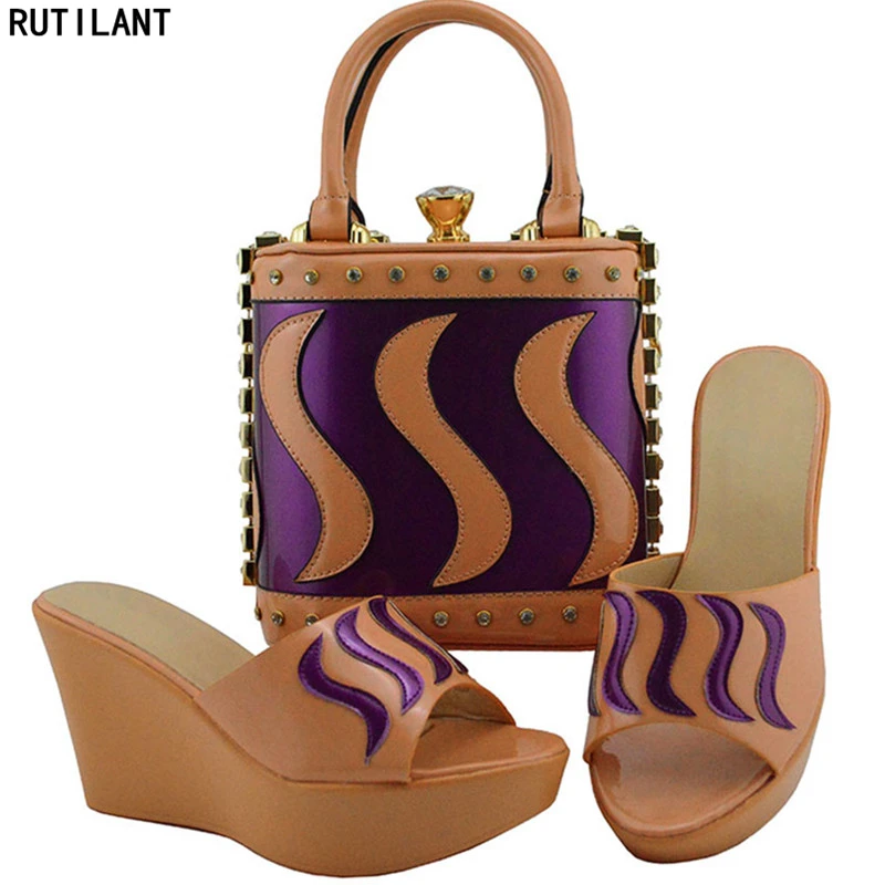 

Italian Shoes with Matching Bag High Quality Slingbacks Slip-On Super High (8cm-up) Women Pumps High Quality African Party Shoe