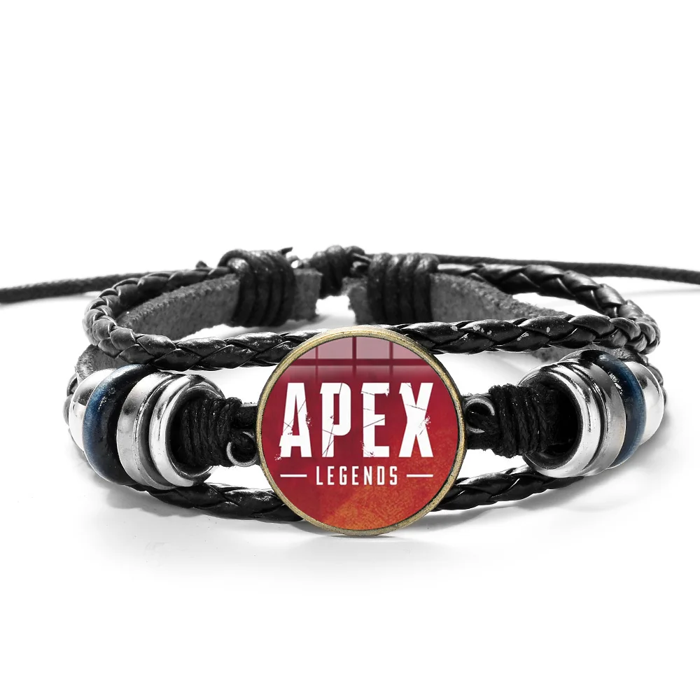 SONGDA Apex Legends браслет с принтом логотипа игры Charm Wood Bead Повседневный многослойный Плетеный Кожаный браслет с игровой периферией ювелирные изделия - Окраска металла: Style 1