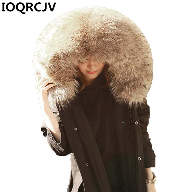 #*Cheap 2019 Winter Women Hooded Parkas Coat Big Fur Collar Thicken Warm Long Cotton Padded Jacket Female Wadded Jaqueta Outerwear R896